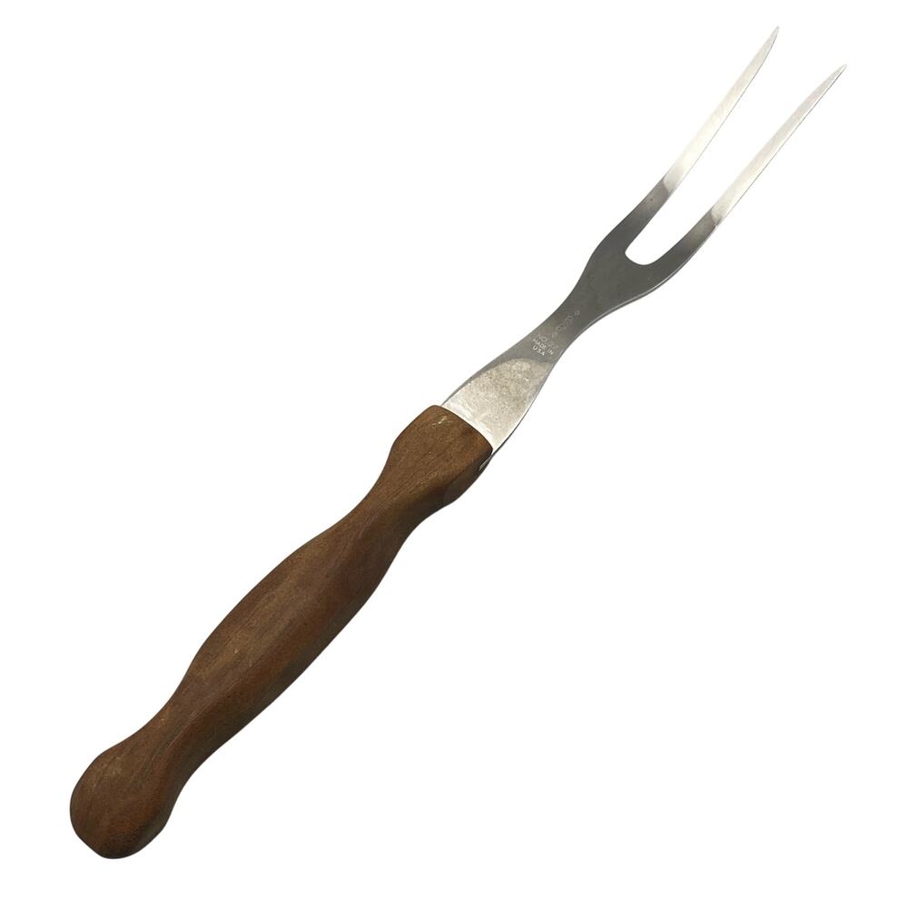 Vintage Cutco No 27 Meat Fork Brown Marbled Handle Grill Serving‎ Utensil USA